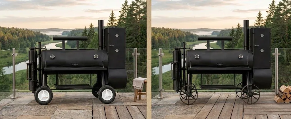 Plasthjul vs. metallhjul för stora grillar